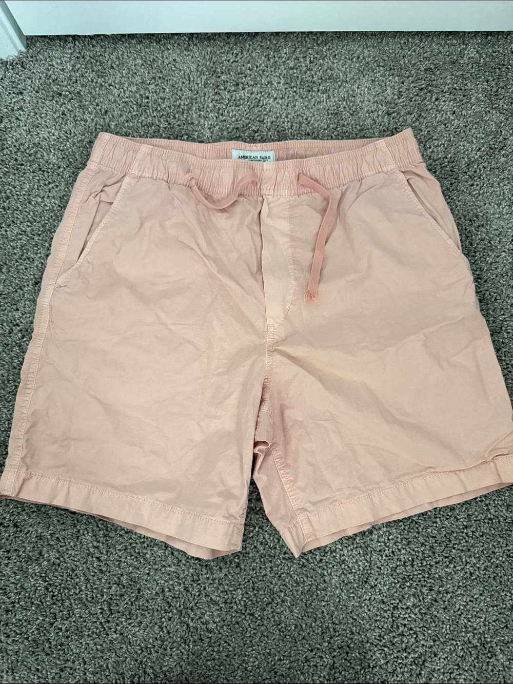 American Eagle Outfitters Men’s Light Pink Drawstring Cotton Shorts